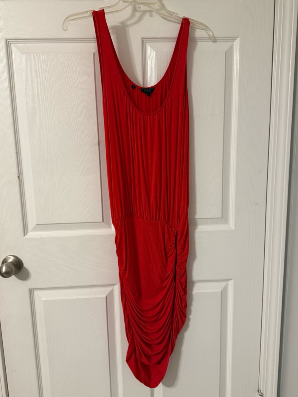 Women’s Guess Red Sleeveless Ruched Dress